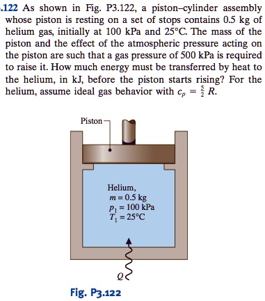 SOLVED: 122 As shown in Fig. P3.122, a piston-cylinder assembly whose ...