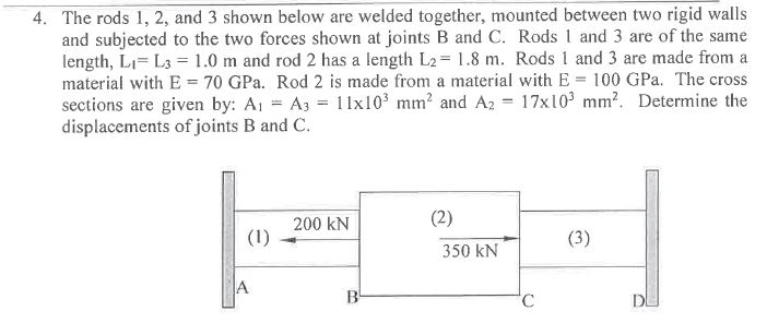 [GET ANSWER] 4. The rods 1,2 , and 3 shown below are welded together ...