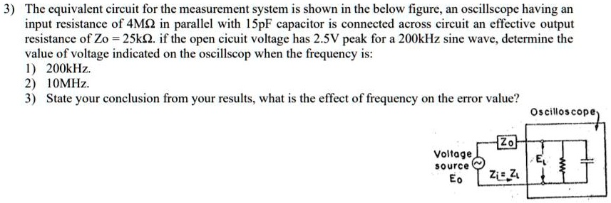 SOLVED: The equivalent circuit for the measurement system is shown in ...