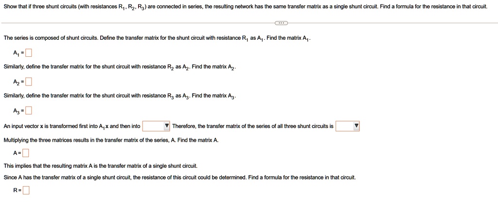 show that if three shunt circuits with resistances r1 r2 r3 are ...