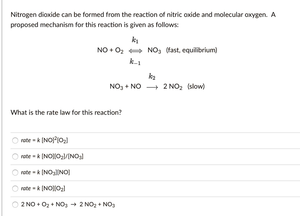 SOLVEDNitrogen dioxide can be formed from the reaction of nitric oxide