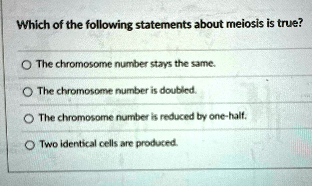 Which Of The Following Statements Is True Of Meiosis