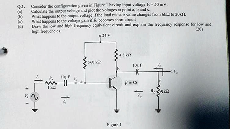 SOLVED: Q.L. Consider The Configuration Given In Figure 1 Having Input ...