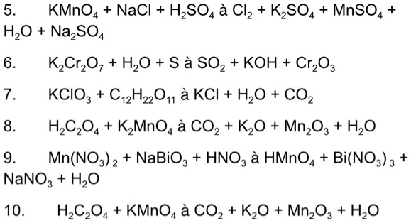 Video Solution 5 Kmno4 Nacl H2so4 â† Cl2 K2so4 Mnso4 H2o