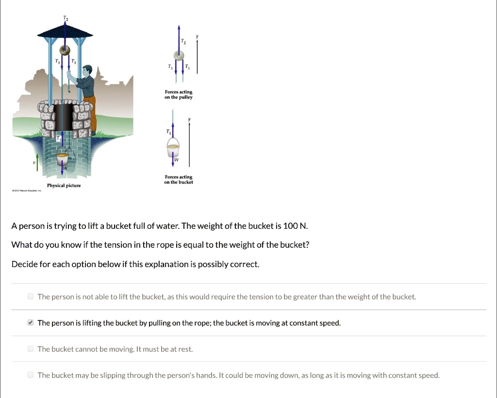 SOLVED Forces llng Pullat Forces Jcting the bucket Fhusic Dctn Aperson