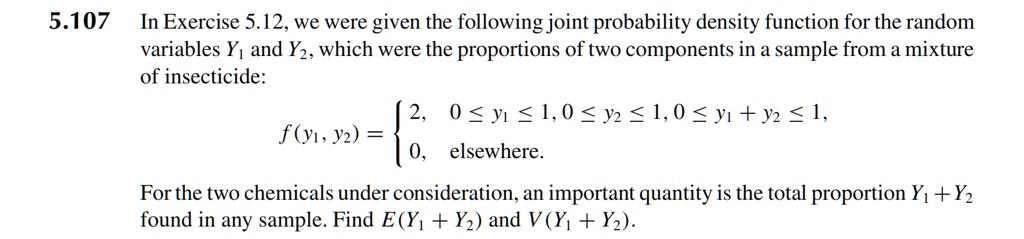 SOLVED: 5.107 In Exercise 5.12, we were given the following joint ...