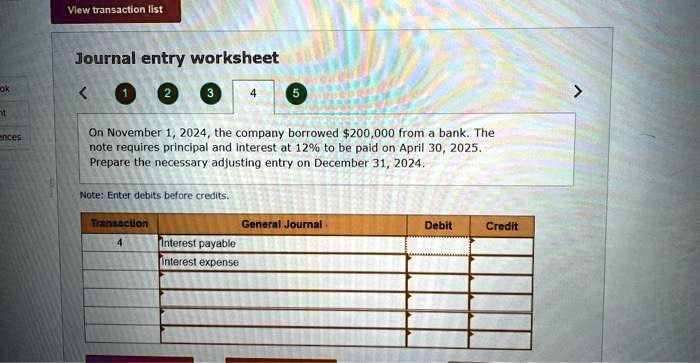 [GET ANSWER] View transaction list Journal entry worksheet On November ...