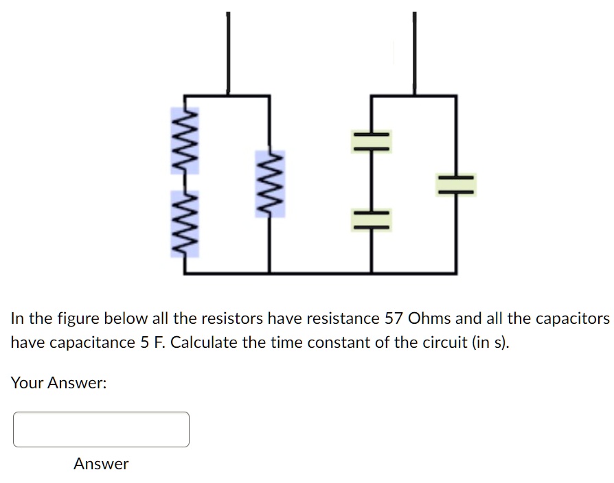 SOLVED In the figure below all the resistors have resistance 57 Ohms and all the capacitors