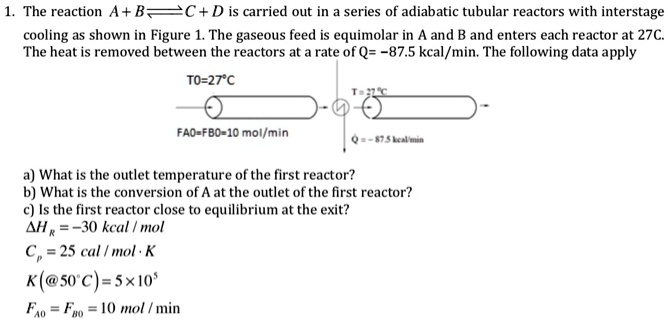 SOLVED: The reaction A + B -> C + D is carried out in a series of ...