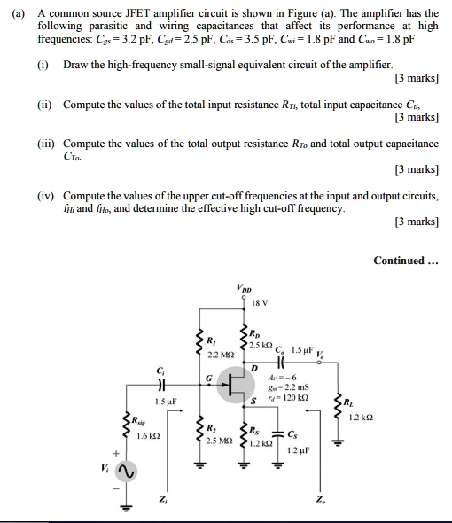 SOLVED Text A common source JFET amplifier circuit is shown in Figure