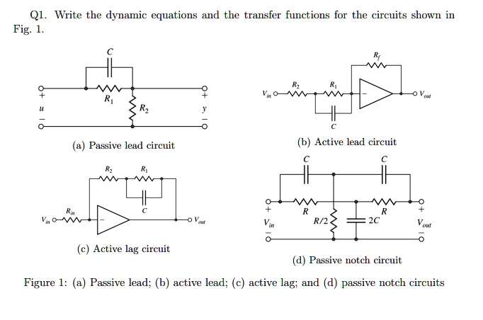 Q1. Write the dynamic equations and the transfer functions for the ...