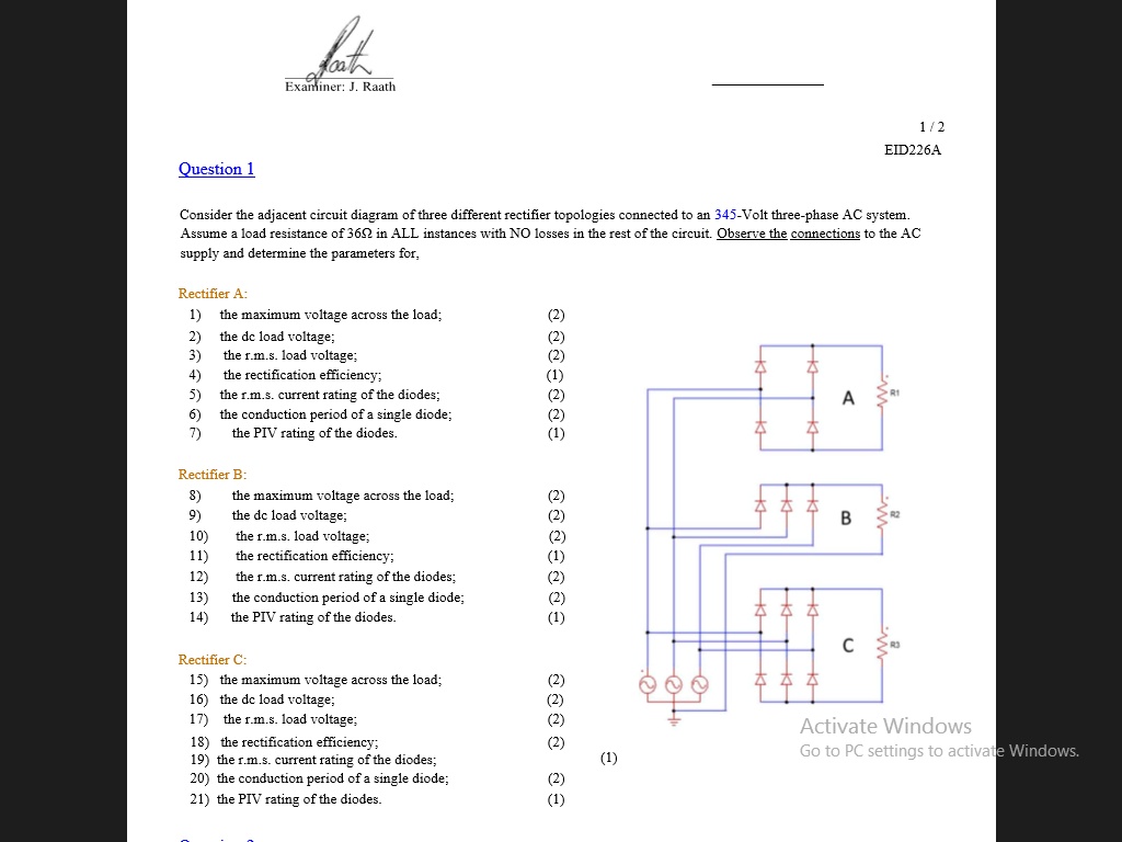 SOLVED Examiner J. Raath 1 / 2 EID226A Question 1 Consider the