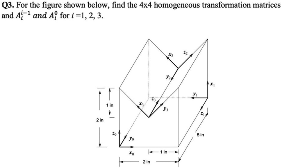 q3 for the figure shown below find the 4times 4 homogeneous ...