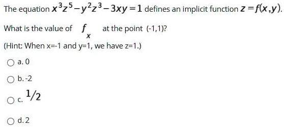 The Equation X Z5 Y2z 3xy 1 Defines An Implic Itprospt