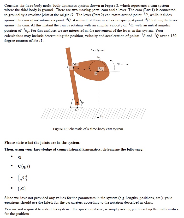 Consider the three-body multi-body dynamics system shown in Figure 1 ...
