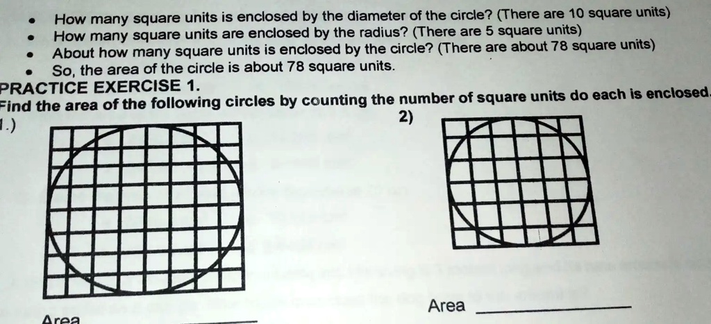 SOLVED: How many square units is enclosed by the diameter of the circle ...
