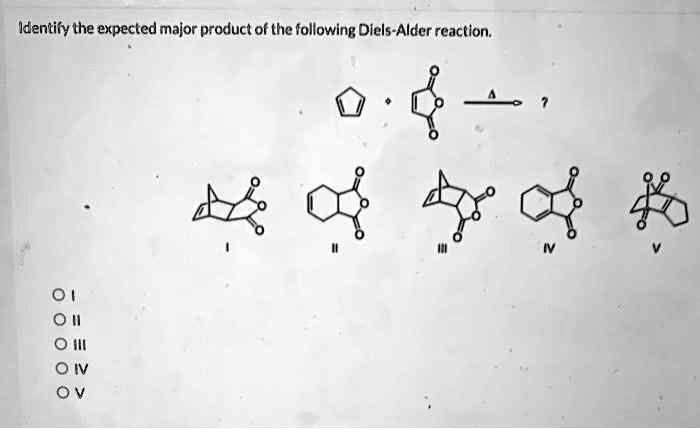 Solved Identify The Expected Major Product Of He Following Diels Alder Reaction 5311