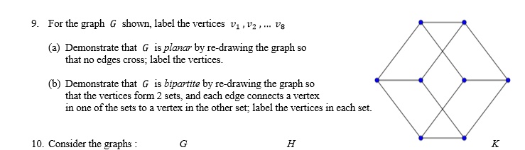 SOLVED: For the graph G shown, label the vertices V. Demonstrate that G ...