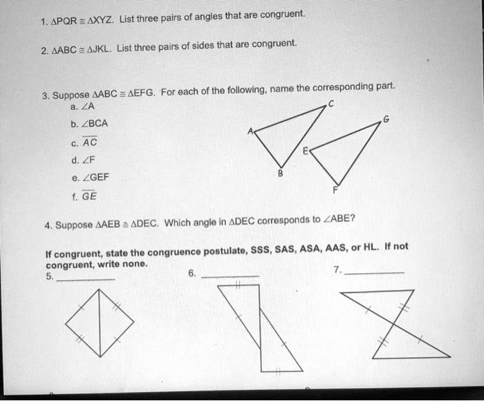 1apor axyz list three pairs of angles that are congruent aabc ajkl list ...