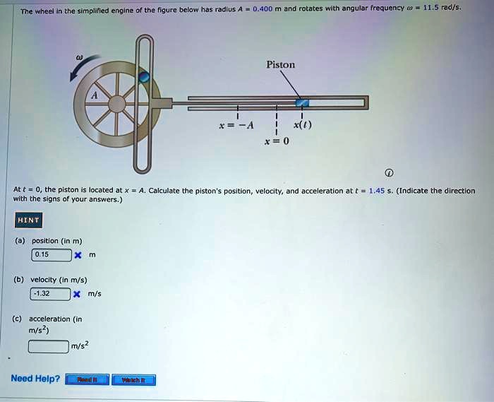 SOLVED The wheel the simplified engine the figure belaw has radius 400