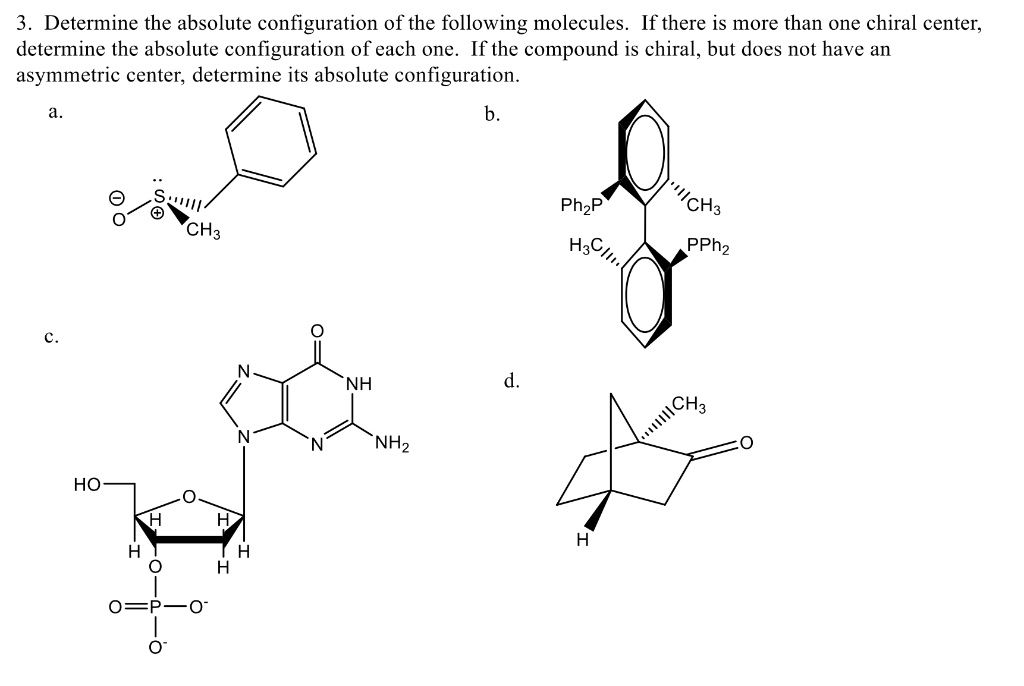 determine the absolute configuration of the following molecules if ...