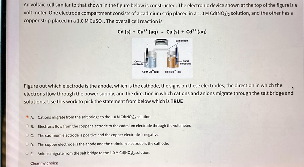 an voltaic cell similar to that shown in the figure below is ...