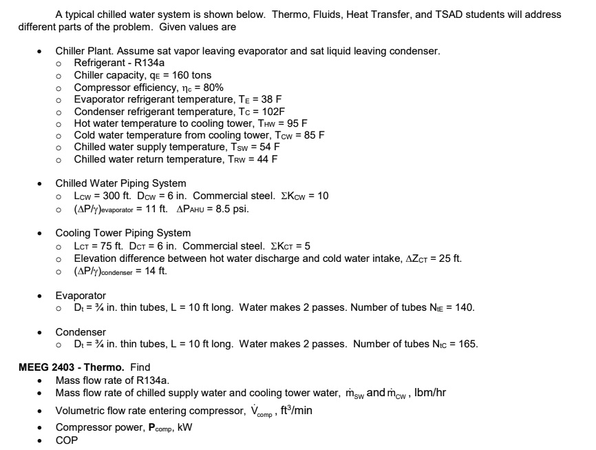 A typical chilled water system is shown below. Thermo, Fluids, Heat