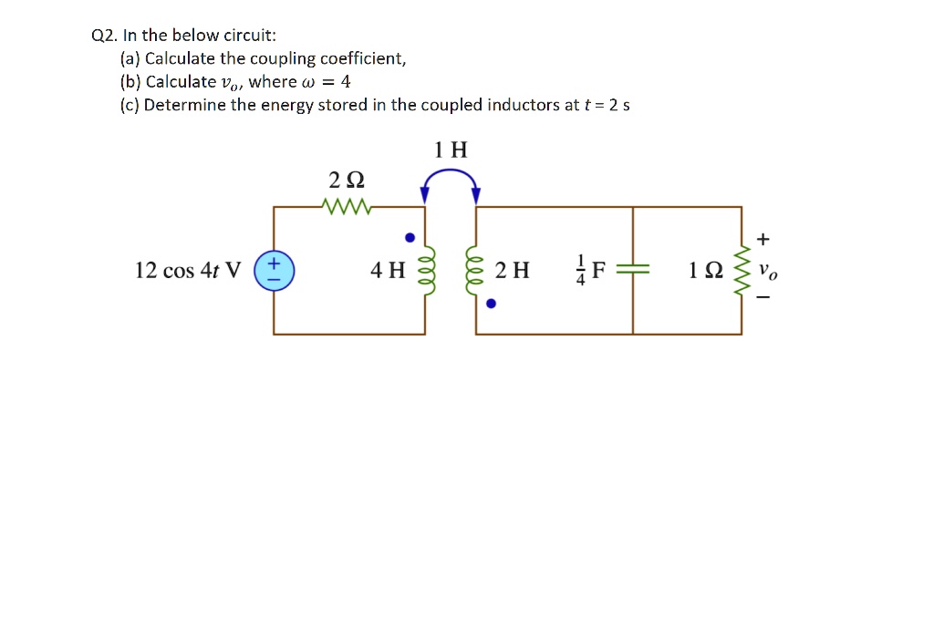 SOLVED Q2. In the below circuit (a) Calculate the coupling