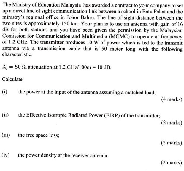 SOLVED The Ministry of Education Malaysia has awarded a contract to