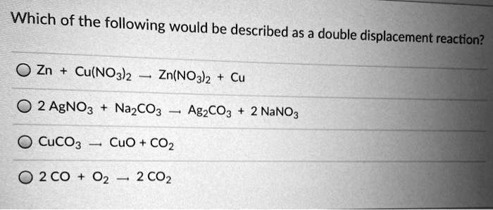 SOLVED Which of the following would be described as a double