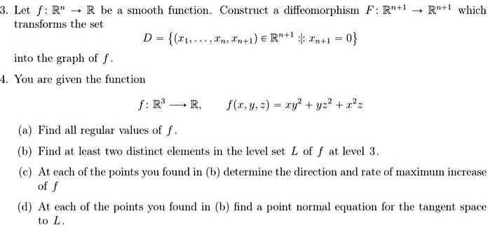 Solved Let F R Transforms The Set Smooth Function Construct Dliffeomorphism R L R Which D R1 Tp Tn L E R I In N 0 Into The Graph Of F Yon Are Given The Function