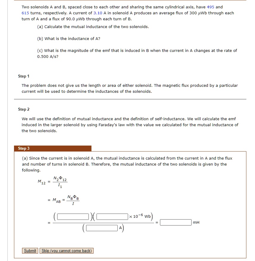 SOLVED:Two Solenoids A And B, Spaced Close To Each Other And Sharing ...