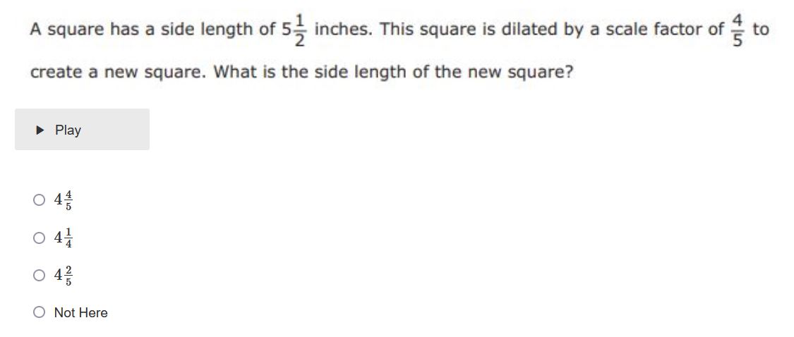 SOLVED: A square has a side length of 5 (1)/(2) inches. This square is ...