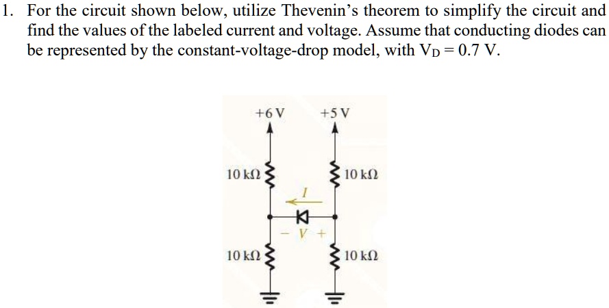 1. For the circuit shown below, utilize Thevenin's theorem to simplify ...