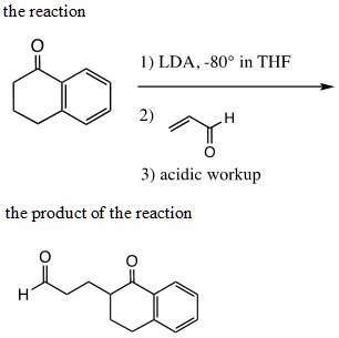 SOLVED: the reaction 1) LDA. 80? in THF acidic workup the product of ...