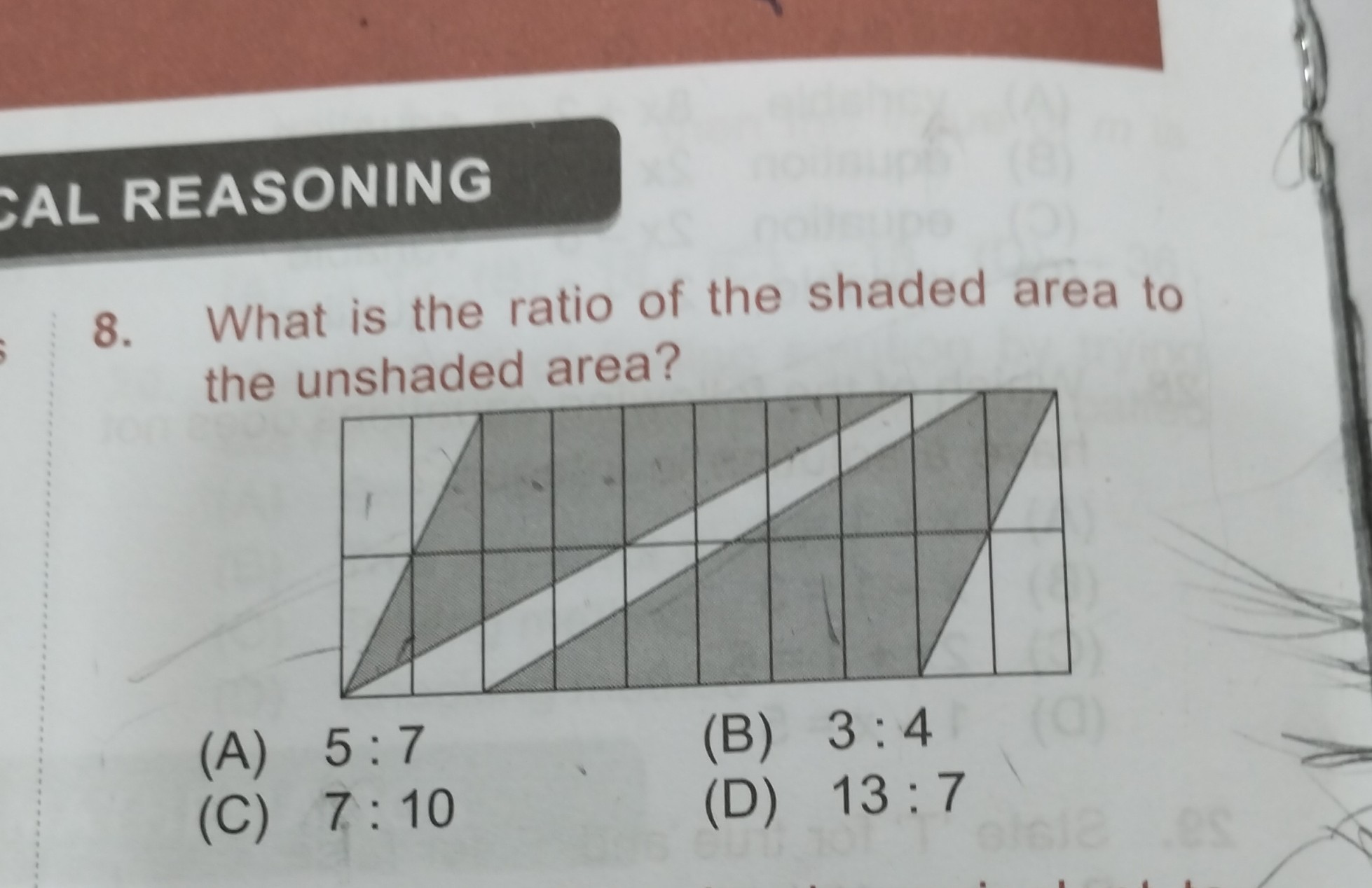SOLVED AL REASONING 8. What is the ratio of the shaded area to the