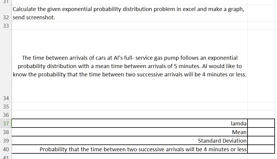 Calculate the given exponential probability distribution problem in ...