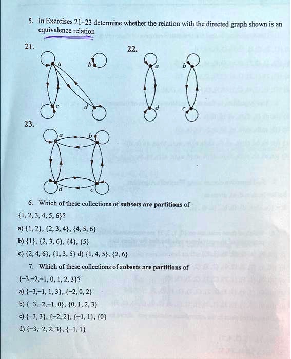 SOLVED: 5. In Exercises 21-23, Determine Whether The Relation With The ...