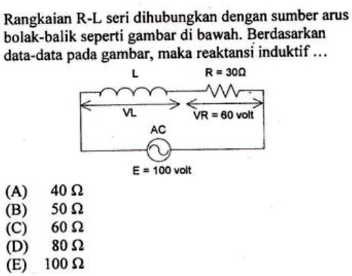 SOLVED: Tolong Dibantu............. Rangkaian R-L Seri Dihubungkan ...