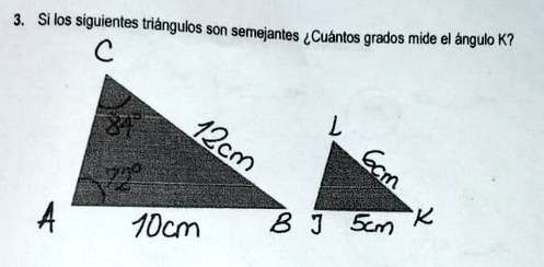 Solved Si Los Siguientes Triangulos Son Semejantes Cuantos Grados