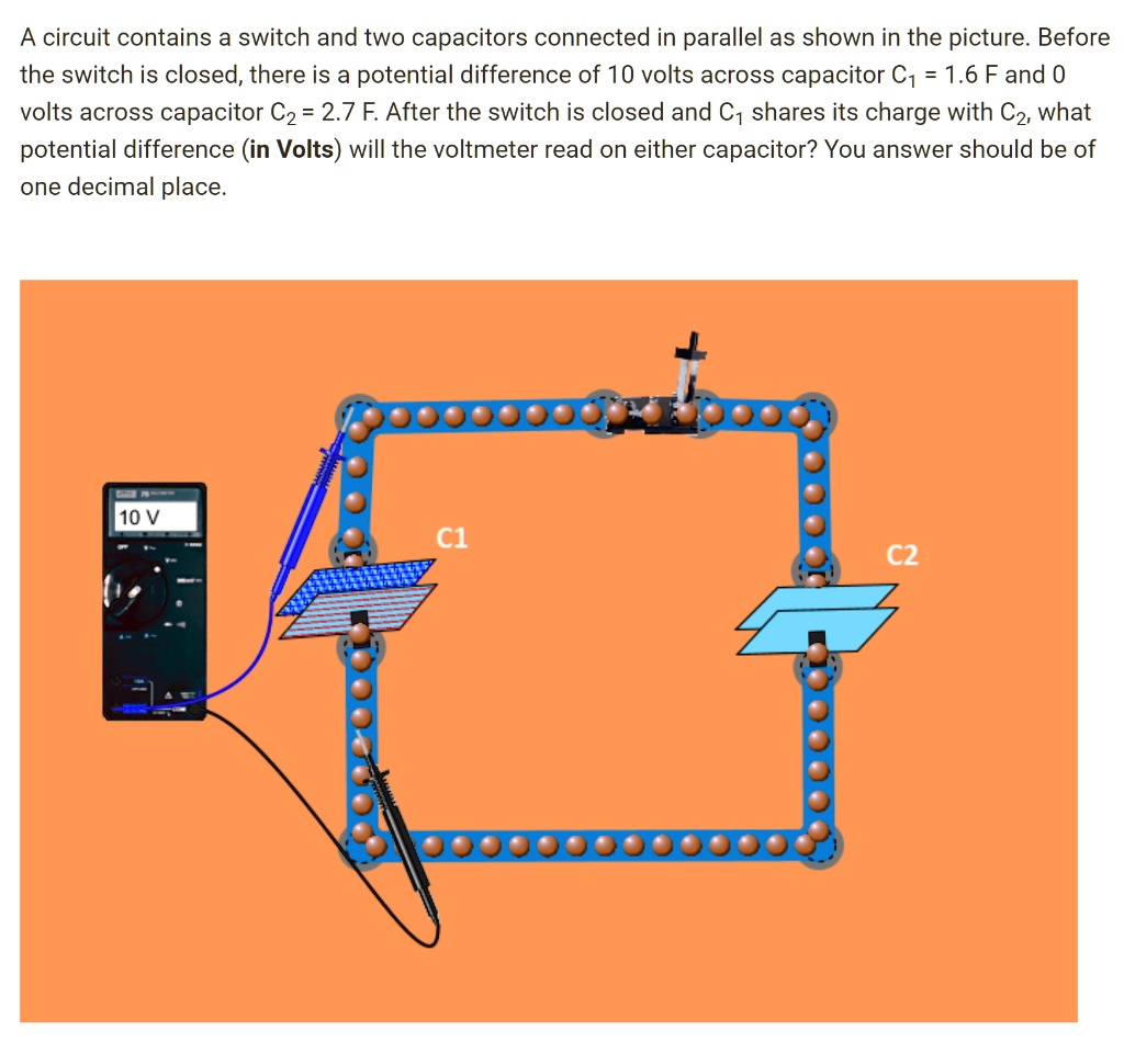 SOLVED A circuit contains a switch and two capacitors connected in