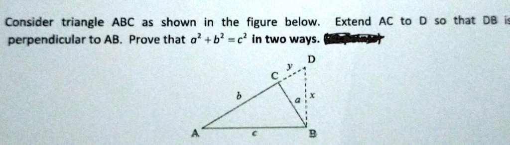SOLVED: Consider triangle ABC as shown in the figure below. Extend AC ...
