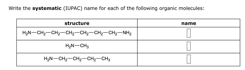 SOLVED: Write the systematic (IUPAC) name for each of the following ...