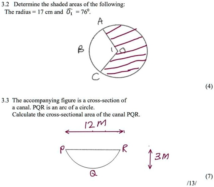 VIDEO solution: '3.2 Determinc the shaded areas of the following: The ...