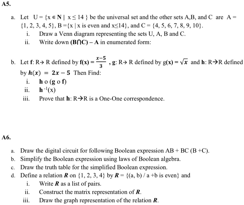 Solved As Let U Xen X 14 Be The Universal Set And The Other Sets A B And A Are A 1 2 3 4 5 B X X Is Even And X I4 And A 4 5 6 7 8 9