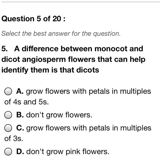 SOLVED Question 5 of 20 Select the best answer for the question 5. A