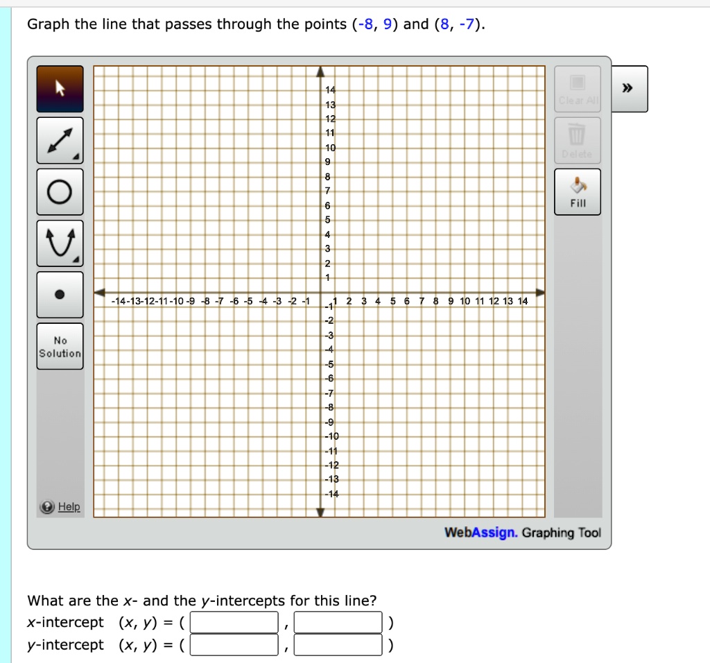 Solved Graph The Line That Passes Through The Points 8 9 And 8 7 Fill 14 13 12 11 10 9 8 7 6 5 4 3 1 2 3 4 5 6 7 8 9 10