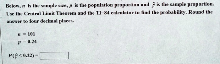 Below N Is The Sample Size P Is The Population Propo Itprospt