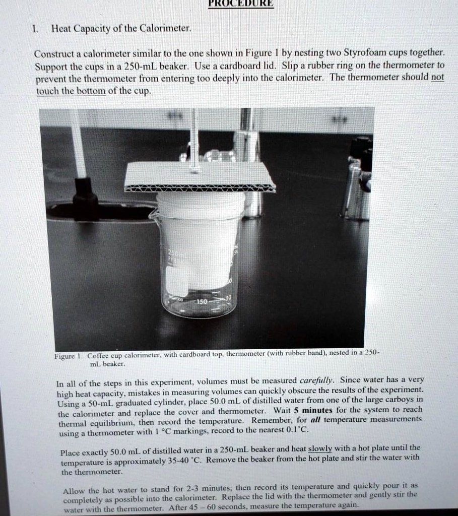 SOLVED Heat Capacity of the Calorimeter Construct a calorimeter