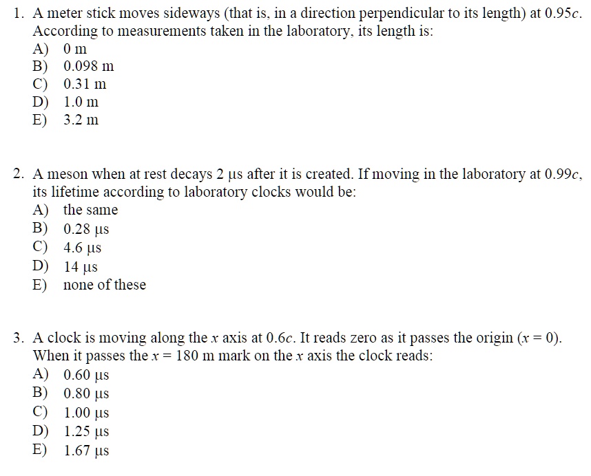 a meter stick moves sideways that is in a direction perpendicular to ...